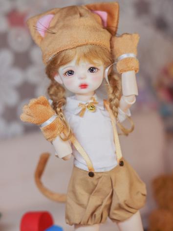 BJD Clothes Girl/Boy Brown/Black/Pink Cat Outfit for YOSD Size Ball-jointed Doll