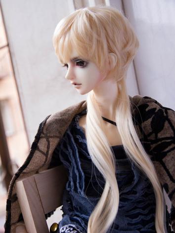 BJD Wig Light Gold Long Curls for MSD Size Ball-jointed Doll