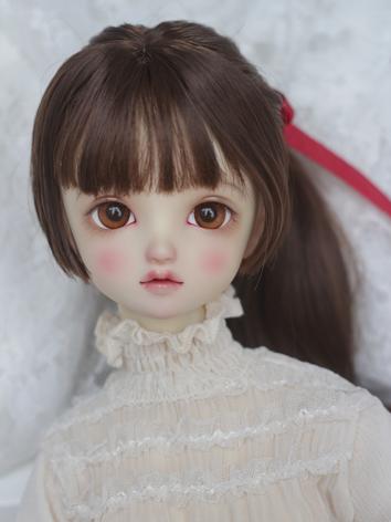 BJD Wig Girl Brown Ponytail Hair for SD/MSD Size Ball-jointed Doll