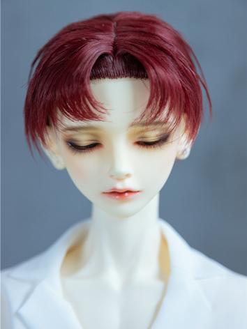 BJD Wig Wine Centre Parting Short Hair for SD Size Ball-jointed Doll