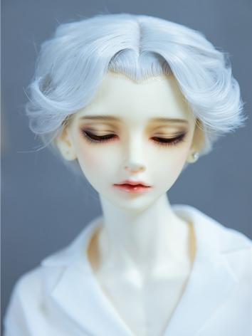 BJD Wig Silver Gray Center Parting Short Hair for SD Size Ball-jointed Doll