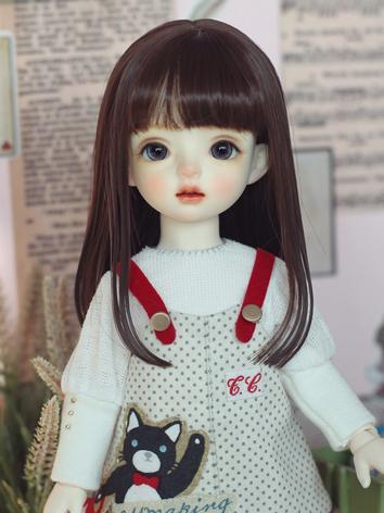 BJD Wig Girl Dark Brown Hair for MSD/YOSD Size Ball-jointed Doll