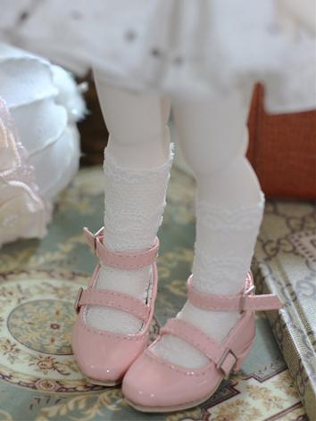 BJD Shoes Double Buckle Leather Shoes for YOSD Size Ball-jointed Doll