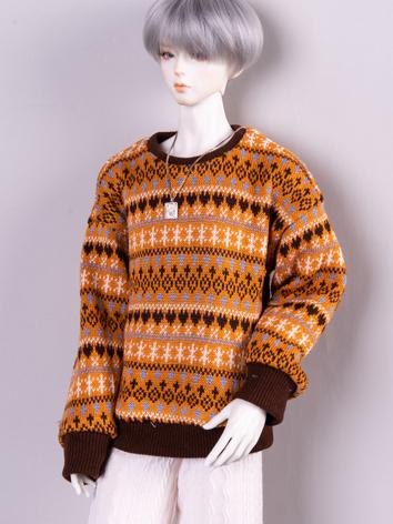 BJD Clothes Printed Retro Sweater for MSD/SD/70cm/75cm Size Ball-jointed Doll