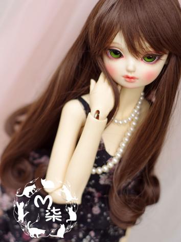BJD Wig Dark Brown Curly Hair for SD Size Ball-jointed Doll