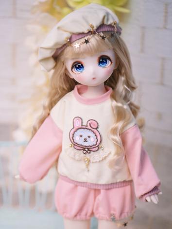 BJD Clothes Girl Beret Hoodie Suit for MSD/MDD Size Ball-jointed Doll