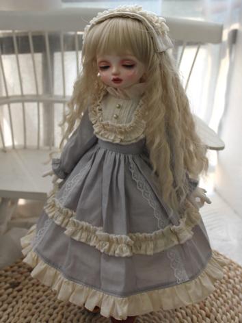 BJD Clothes Gray Dress with Headwear for YOSD/MSD/SD Size Ball-jointed Doll