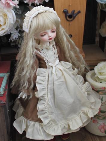 BJD Clothes Brown Dress with Headwear for YOSD/MSD/SD Size Ball-jointed Doll