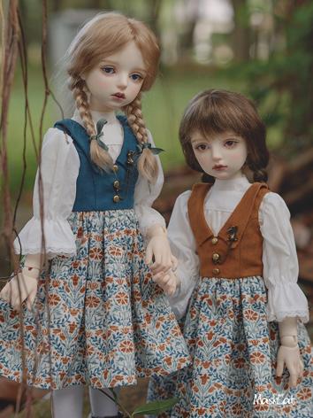 BJD Clothes Blue/Brown Dress Suit for MSD Size Ball-jointed Doll
