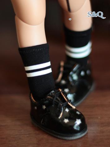 BJD Socks Black/White Stripes Socks for YOSD/MSD/DSD Size Ball-jointed Doll