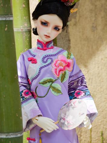 BJD Clothes Girl Purple Cheongsam Ancient Costume (Zimeng) for MSD/SD/SD16 Size Ball-jointed Doll