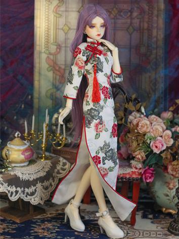 BJD Clothes Girl White Cheongsam (Baiyan) for MSD/SD/SD16 Size Ball-jointed Doll