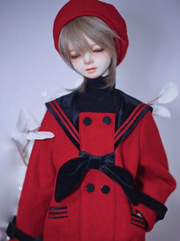 BJD Clothes Navy Collar Coat A400 for MSD/SD/70cm/75cm Size Ball-jointed Doll