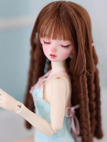 BJD Wig Light Brown Curls for Baby Size Ball-jointed Doll