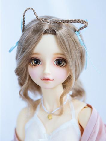 BJD Wig Cute Cat Ear Style Curly for SD Size Ball-jointed Doll