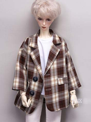 BJD Clothes 9-point Sleeve Plaid Blazer for MSD/SD/70cm Size Ball-jointed Doll