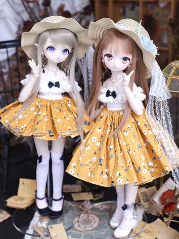 Limited BJD Clothes White&Yellow Dress Set for MDD Size Ball-jointed Doll
