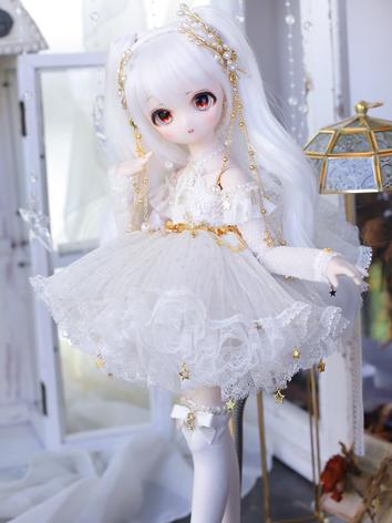 Limited BJD Clothes White Star Dress Set for MDD Size Ball-jointed Doll