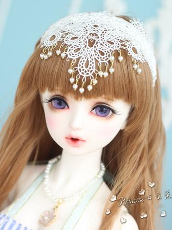BJD Accessories Fringed Pearl Lace Tiara for SD/MSD/YOSD 1/8 Size Ball-jointed Doll
