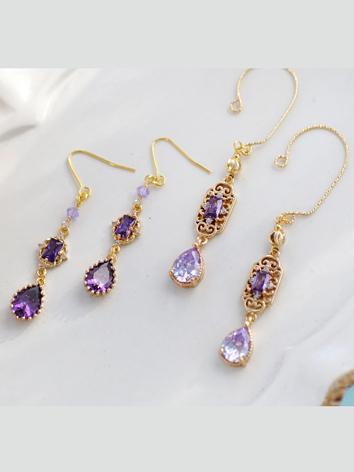 BJD Accessaries Purple Retro Style Earrings X060 for SD/DD Size Ball-jointed Doll