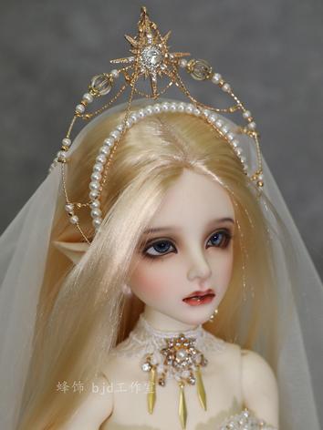 BJD Accessories Hair Crown Earrings Veil Set for YOSD/MSD/SD/70cm Size Ball-jointed Doll