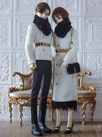 BJD Clothes Lady Overcoat Fur Collar Suit for SD/70cm/75cm Size Ball-jointed Doll