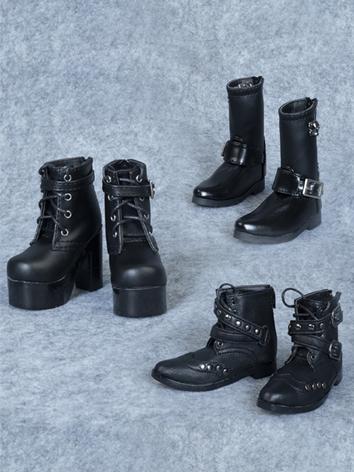 BJD Shoes Black Short Boots for SD/MSD Size Ball-jointed Doll