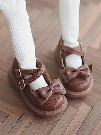 BJD Shoes Double Buckle Bow Shoes for SD/MSD/YOSD Size Ball-jointed Doll