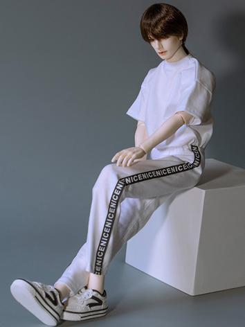 BJD Clothes White T-shirt and Trousers Suit for MSD Size Ball-jointed Doll