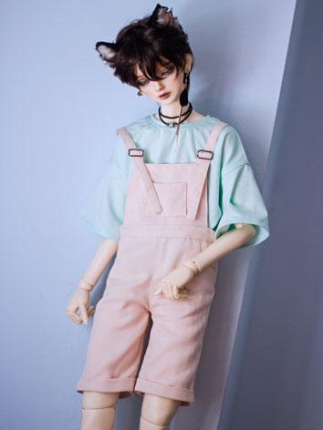 BJD Outfit 1/3 1/4 70cm Boy/Girl Pink Suspenders Fifth Pants A281 for MSD/SD/70cm Size Ball-jointed Doll