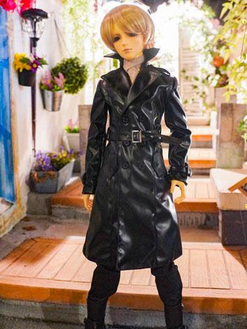 BJD Clothes Black Windbreaker Coat for MSD/SD/DD Size Ball-jointed Doll