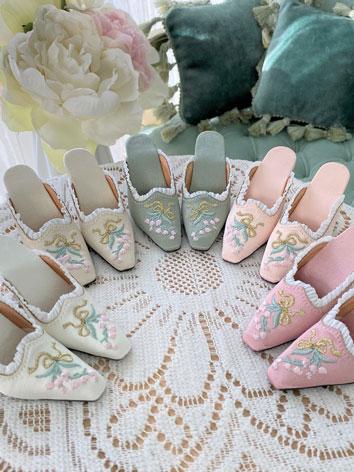 BJD Shoes Embroidered High Heels for SDGR/SD10/DD Size Ball-jointed Doll