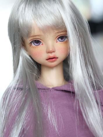 BJD Wig Light Gray Long Hair for MSD Size Ball-jointed Doll