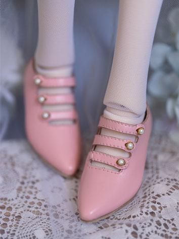 BJD Shoes Girl Pink High-heeled Shoes for SD Size Ball-jointed Doll