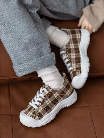 BJD Shoes Soft Sole Plaid Shoes for MSD/70cm Size Ball-jointed Doll
