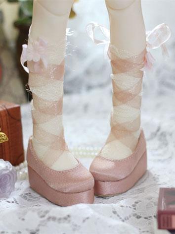 BJD Shoes Girl Pink Platform Shoes for MSD Size Ball-jointed Doll