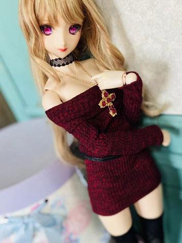 BJD Clothes Off Shoulder Sexy Sweater Suit for SD/DD/MSD Size Ball-jointed Doll