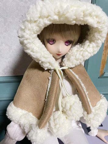 BJD Clothes Khaki Plush Cape for SD/DD/MSD Size Ball-jointed Doll
