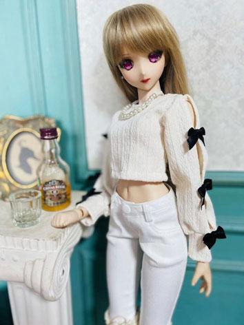 BJD Clothes White Short Sweater Suit for SD/DD/MSD Size Ball-jointed Doll