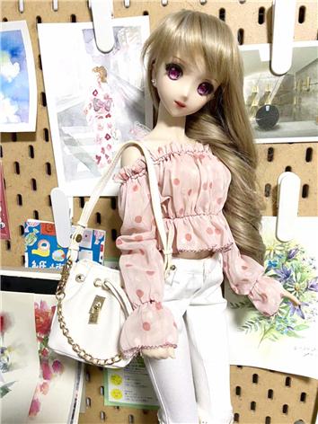 BJD Clothes Pink Top and Wh...