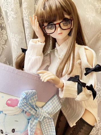 BJD Clothes White Knitted Sweater for SD/DD/MSD Size Ball-jointed Doll