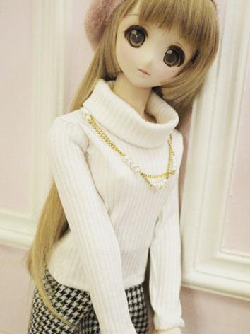 BJD Clothes White Turtleneck Bottoming Shirt for SD/DD/MSD Size Ball-jointed Doll
