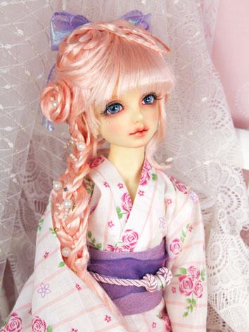 BJD Wig Pink Braid Hair for SD/DD/MSD Size Ball-jointed Doll