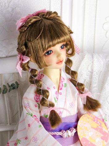 BJD Wig Brown Braid Hair for SD/DD/MSD Size Ball-jointed Doll