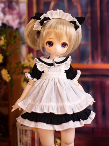 BJD Clothes Cat Ear Dress Suit for YOSD/MSD/DSD/SD Size Ball-jointed Doll