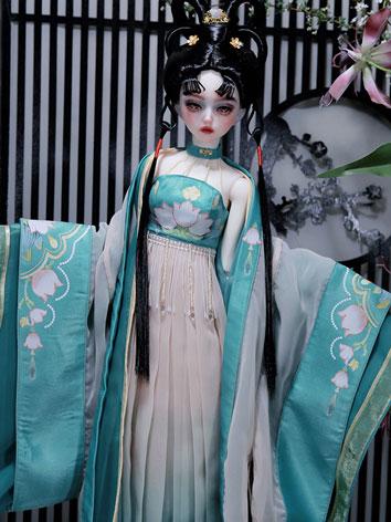 BJD Clothes Pink/Green Ancient Costume for OB24/OB27/Blythe/YOSD/MSD/SDGR/SD16 Size Ball-jointed Doll