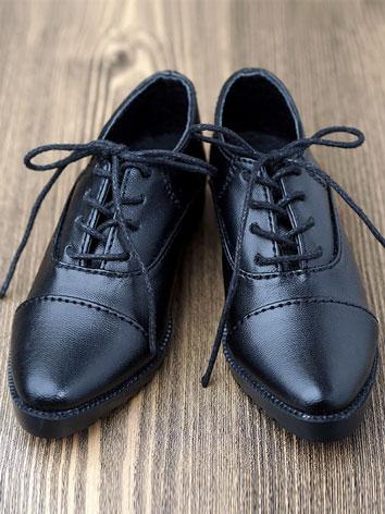 BJD Shoes Male Matte Black Leather Shoes SH122043TT for 74cm Size Ball-jointed Doll