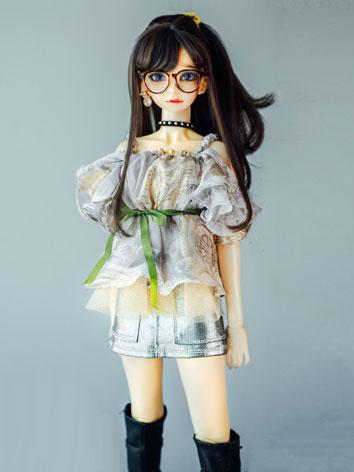 BJD Clothes Silk Top + Silver Hip Skirt for SD16/DD Size Ball-joint Doll