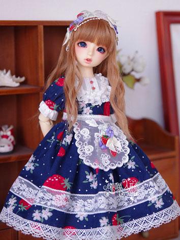 BJD Clothes Strawberry Dress Set for MSD Size Ball-jointed Doll