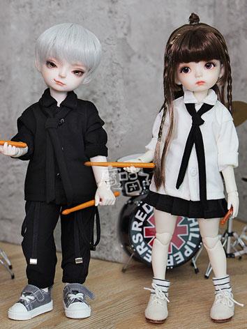BJD Clothes Black/White Shirt and Tie for YOSD Size Ball-jointed Doll